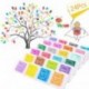 Almohadilla de tinta de dedo para manualidades de 24 colores, no tóxica, para goma, manualidades, sellos, tarjetas, arcoíris 