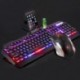 LexonElec® Packs de teclado y ratón Con cable RGB LED retroiluminado 104 teclas ergonómicas USB Multimedia Gamer Teclado Meta