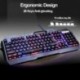 LexonElec® Packs de teclado y ratón Con cable RGB LED retroiluminado 104 teclas ergonómicas USB Multimedia Gamer Teclado Meta