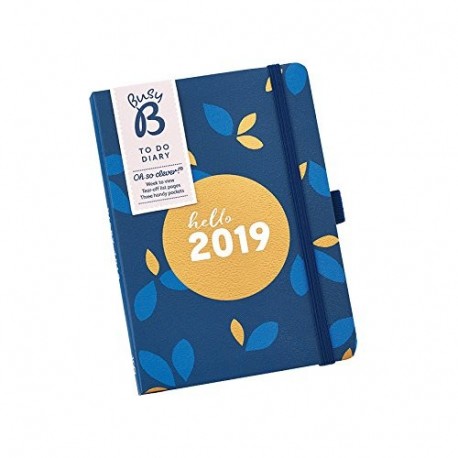 Busy B - Agenda 2019 con listas arrancables, diseño Pretty, color dorado