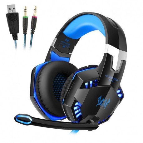 LESHP Gaming Headset Professional Auriculares para juegos Stereo PS4 Xbox One con micrófono 3.5mm Jack LED Light de bajo ruid