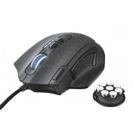 Trust GXT 4155 Hyve - Ratón Gaming con Peso Ajustable, Memoria integrada para perfiles programables, 11 Botones, Gris