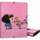 Grafoplás 82401949－Carpeta 3 solapas tamaño folio y cierre con goma elástica, Diseño Mafalda Pajarito