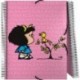 Grafoplás 39822149－Carpeta de fundas A4 con espiral, Diseño Mafalda Pajarito, 30 fundas transparentes y cierre de goma