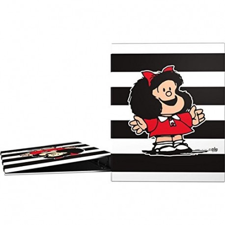 Grafoplás 88171948－Carpeta de anillas A4 Diseño Mafalda Rayas, 4 anillas de 40mm