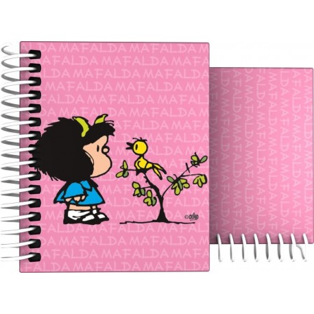 Grafoplás 16531949－Cuaderno Tapa Dura A7, Diseño Mafalda Pajarito, 100 hojas cuadriculadas