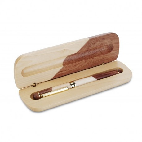 Leedemore-Bolígrafo de madera hecho a mano natural, pluma de regalo de lujo, personalizada, repuesto adicional de tinta negra