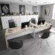 Habitdesign 0F4655A - Mesa Office, Mesa despacho Ordenador Modelo BUC 3 cajones, Color Blanco Artik y Roble Cananadian …