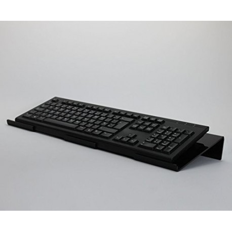 Soporte ergonómico para teclado de ordenador, acrílico, para teclado y reposamuñecas, color negro