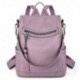 UTO Mujer Mochila PU Cuero Convertible Bolso de Hombro Bolso Bandolera con Borla Antirrobo Violeta Claro