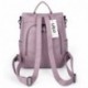 UTO Mujer Mochila PU Cuero Convertible Bolso de Hombro Bolso Bandolera con Borla Antirrobo Violeta Claro