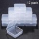 SATINIOR 12 Piezas de Caja Contenedor de Plástico Transparente de Rectángulo Pequeño con Tapa con Bisagra Caja de Almacenamie