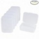 BENECREAT 18 Pack Rectangulos Caja de plastico Transparente con Tapas abatibles para articulos pequeños, Pastillas, Hierbas, 