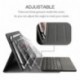 Feelkaeu Teclado Bluetooth Inalámbrico 3.0 QWERTY Español con Multi Touchpad con Funda PU Cuero Soporte - Compatible 9.6"/9.7