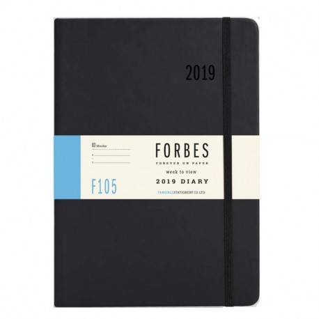 Forbes Classic 2019 - Agenda semanal A5, Tacto Suave , Color Negro, Negro, A5