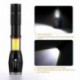 Didisky Linterna LED Recargable Tactical Flashlight 2 en 1 + Luz Lateral COB LED, 2 Batería Incluidas