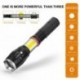 Didisky Linterna LED Recargable Tactical Flashlight 2 en 1 + Luz Lateral COB LED, 2 Batería Incluidas