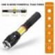 Didisky Linterna LED Recargable Tactical Flashlight 2 en 1 + Luz Lateral COB LED, 2 Batería Incluidas