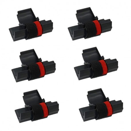 Printerfield Ribbon 6 Pack Ink Roller rodillo de tinta para IR-40T Impresora calculadora -Negro/Rojo