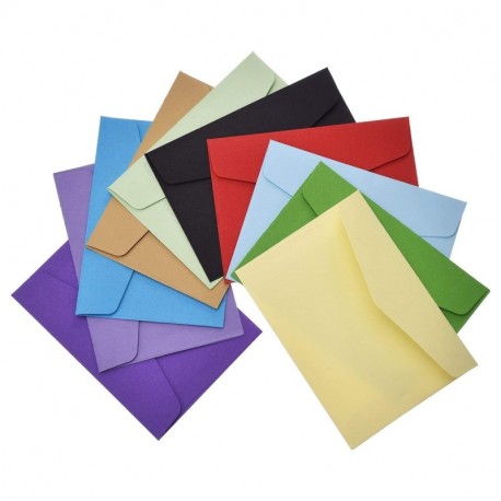 Febbya Mini Sobre,100 Piezas Kraft Sobres Multicolor pequeño Sobre para Tarjetas de Regalo de Navidad Artesanía de DIY de Día