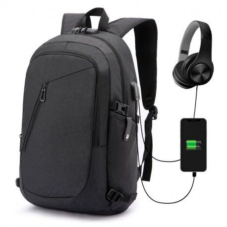 WENIG Mochila Antirrobo Impermeable,Mochila Portatil 15.6 Pulgadas Mochila Hombre con Puerto de Carga USB,Mochila Backpack pa