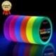 Neon Tape [6 Rollos] Cinta Adhesiva,UV Fluorescente Luz Negra, Neón Gaffer Tape, Glow In The Dark, Blacklight, 6 Colores, 25M
