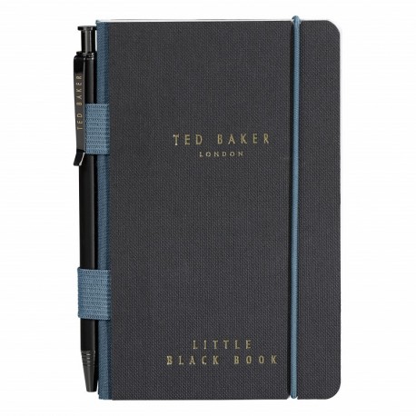 Ted Baker TED489 Monkian - Cuaderno y bolígrafo A7, 192 páginas , color negro