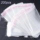 BETESSIN 200pcs Bolsas de Celofán Transparente Plastico OPP Autoadhesivas para Caramelos Bombones Chuches Piruletas Chocolate