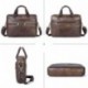 Bolso Hombre Bandolera Maletines Mensajero Vintage Lona Cuero Genuino 14 Pulgadas Ordenador Portatil Vintage Bolsa de Mensaje