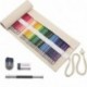 52 Pack Lápices de Colores 48 Unidades Lapicero para Colorear con Bolsa Enrrollable Portátil de Lona Sacapuntas Borrador y 