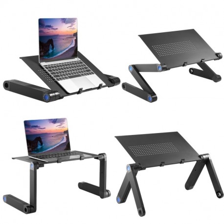 Tumdem Mesa para Ordenador Plegable Soporte para Laptop 7"-17" Portátil de Aluminio, Soporta hasta 15kg, 360 Degree Ajustable