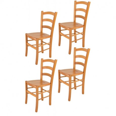 Tommychairs sillas de Design - Set 4 sillas Modelo Venice para Cocina, Comedor, Bar y Restaurante, con Estructura en Madera C