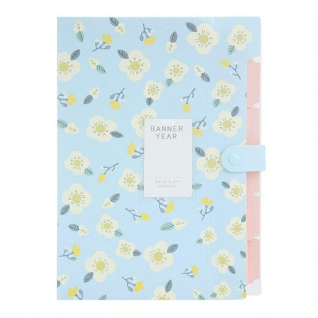 Vevice Floral - Carpeta organizadora de documentos, de PVC, de tipo acordeón, ideal para organizar cartas y documentos, para 