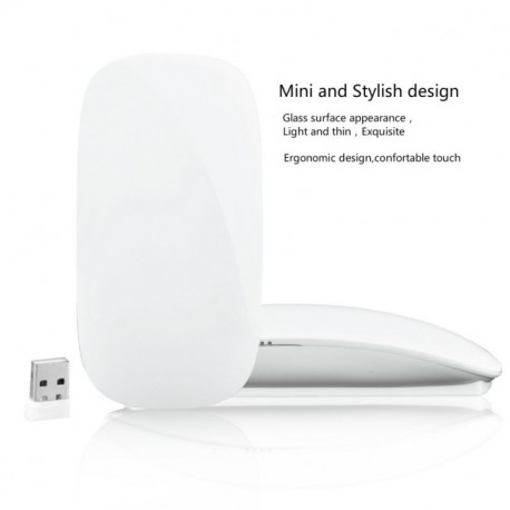 Theshy Ergonomics Design TM-823 - Ratón óptico inalámbrico con USB y función de Desplazamiento táctil para Apple MacBook y po