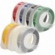 Pack de 7 bianco sobre negro rojo azul verde amarillo transparente plata 9mm x 3m Cintas de estampación autoadhesivas compati