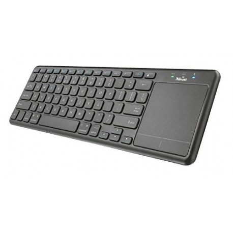 Trust Mida - Teclado Multimedia Bluetooth con Panel táctil XL Integrado, Color Negro