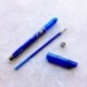 12 bolígrafos borrables de tinta azul de 0,5 mm punta de punta de punta para estudiantes y personal de oficina, color azul fr