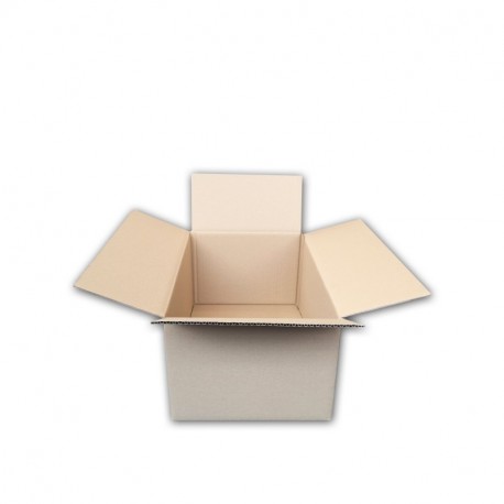 Pack de 20 cajas de cartón de canal simple y color marrón. Tamaño 44,5 x 29,5 x 21 cm. Mudanzas. Fabricadas en España. Normat