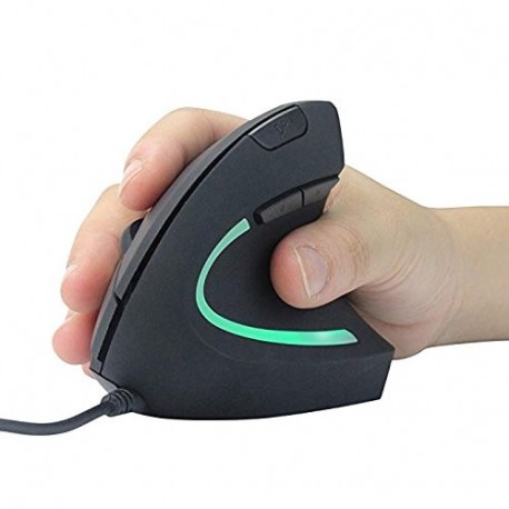 Umei ergonómico Mouse con Cable Ratón Vertical óptico de Alta Precisión Ratón Ajustable 800/1200/2000 dpi/3600 con Cable Rató