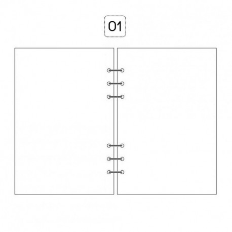 Teabelle 6 Anillos de Papel rellenable tamaño A6 Forrado/Manta/Papel Kraft 80 Hojas para Portfolio Cuaderno de Notas, Cuadern