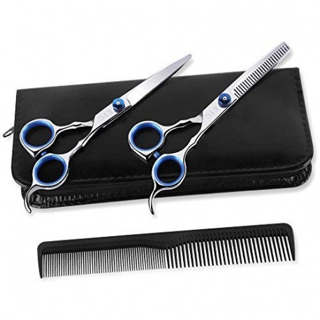 Tijeras de Peluquería Profesional - Tijeras de Barbero 6.0" para Cortar y Entresacar 6CR para Peluquero y Salón de Corte de C