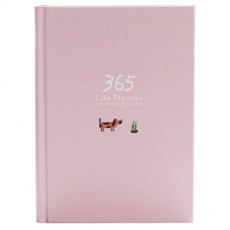 Planificador diario, 2018 años A5 vida personal organizador para hábitos y portería, 114 hojas/228 páginas, color rosa