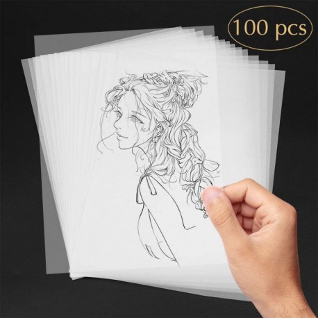 AODOOR Papel de calco, papel transparente formato DIN A4 100 gsm para impresoras láser, diseñar elegantes invitaciones de bod