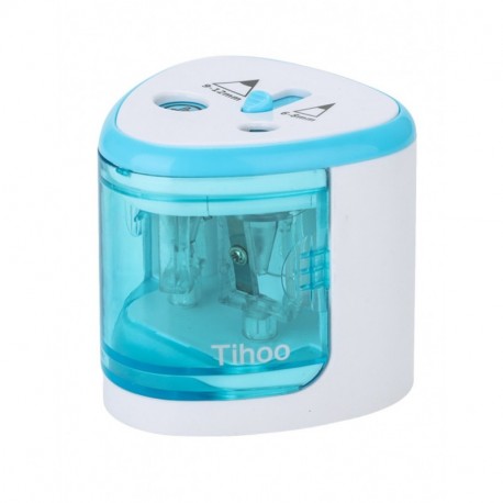 Biaoda - Sacapuntas de Lápiz Eléctrico con Doble Agujero Adecuado Para 6-8mm o 9-12mm Azul 70 * 75 * 70