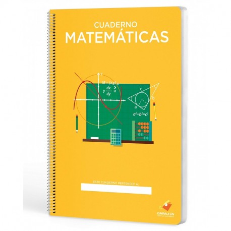 Cuadernos Camaleón, tamaño a4, espiral, cuadricula 4x4, tapa dura, Matematicas
