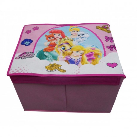 takestop Caja Plegable Princesas Disney Princesa Cenicienta Rapunzel Ariel 40 x 30 x 25 cm Caja Tapa reposapiés Puff diseño h