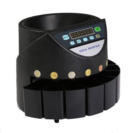 Moracle Contador de monedas automático Clasificador de Monedas para todas las monedas Euro y Cent con Pantalla LED Contador d