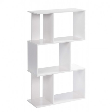 ts-ideen Estantería Alde Pared 102,5 x 60 cm Librero CD-DVD Madera En Blanco