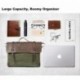 Messenger bolso vintage Canvas para hombres y mujeres de cuero reales 15 "MacBook Pro / laptop de 14" maletín bolsa de hombro
