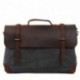 Bolso bandolera vintage Canvas para hombres y mujeres de cuero reales 15 "MacBook Pro / laptop de 14" maletín bolsa de hombro